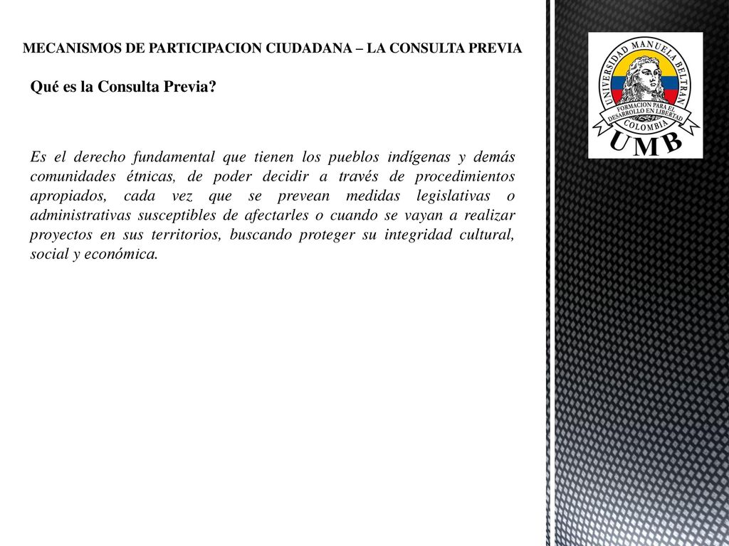 MECANISMOS DE PARTICIPACION CIUDADANA – LA CONSULTA PREVIA