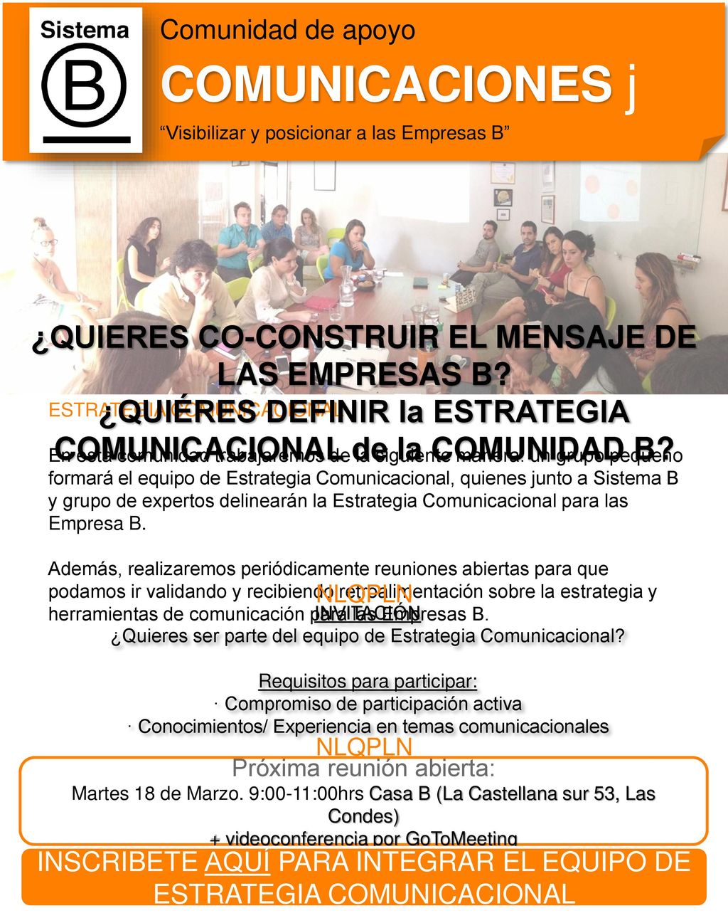 j COMUNICACIONES ¿QUIERES CO-CONSTRUIR EL MENSAJE DE LAS EMPRESAS B