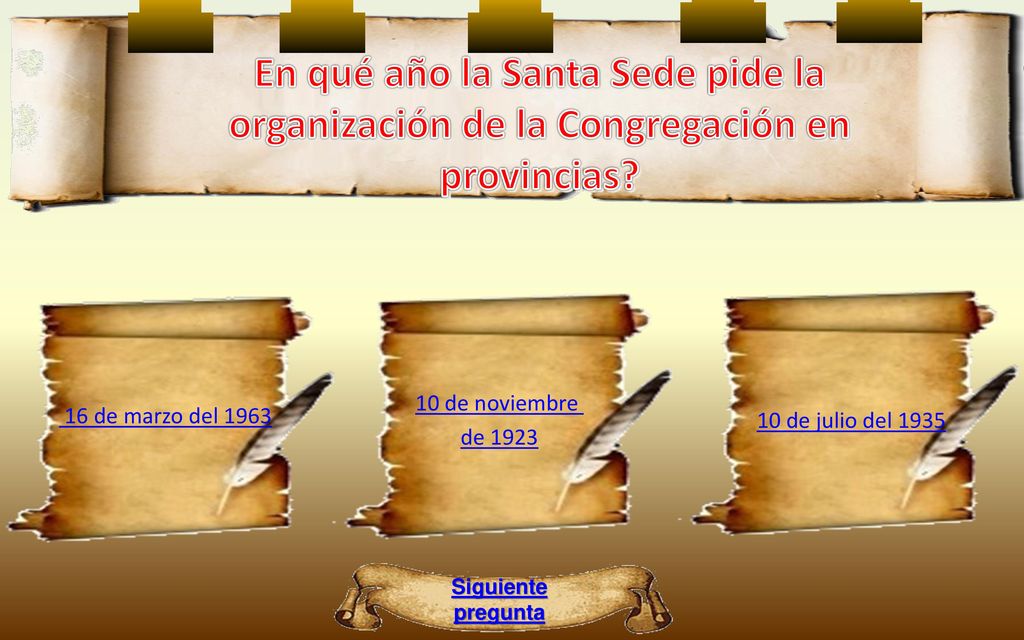 En qué año la Santa Sede pide la organización de la Congregación en provincias