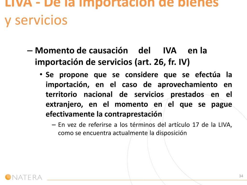 LIVA - De la importación de bienes y servicios