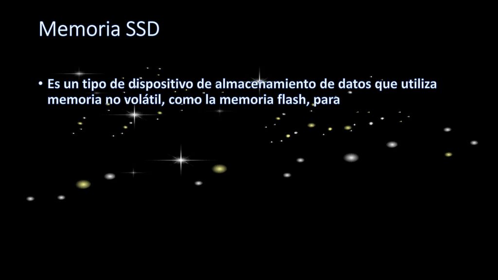 Memoria SSD Es un tipo de dispositivo de almacenamiento de datos que utiliza memoria no volátil, como la memoria flash, para almacenar datos.