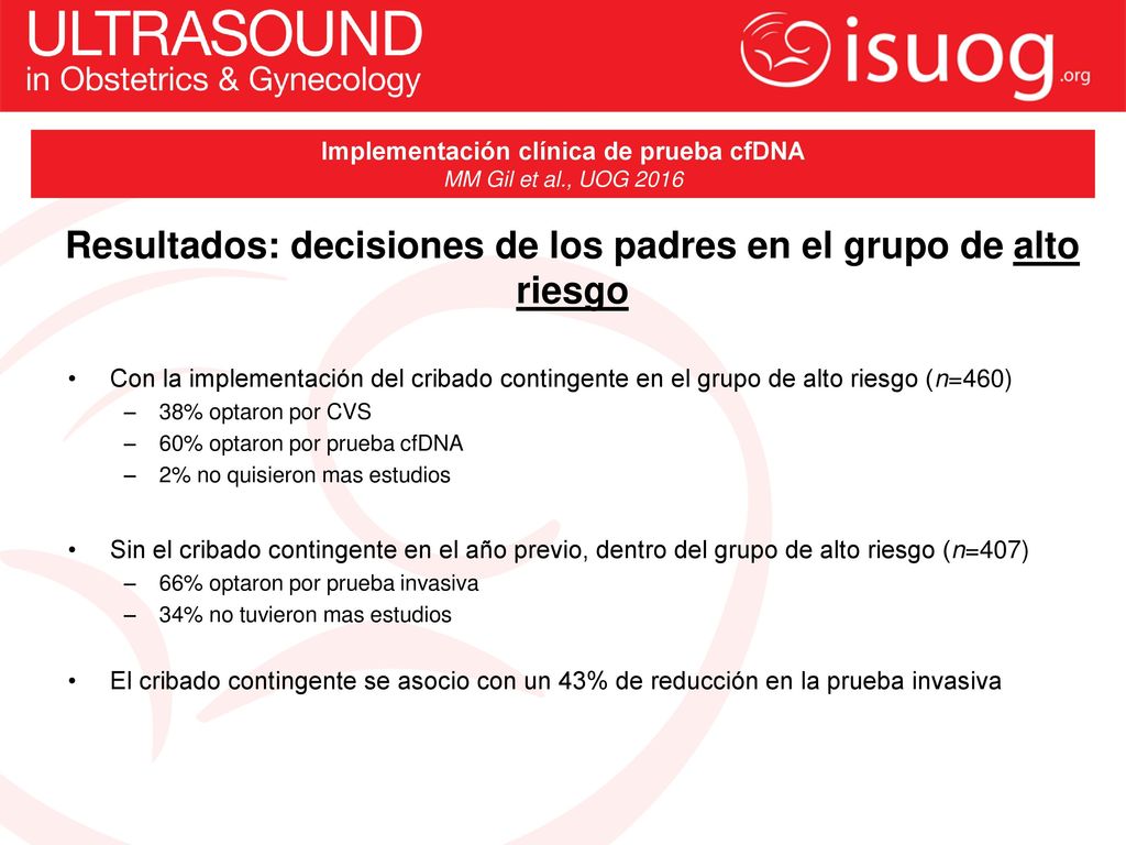 Resultados: decisiones de los padres en el grupo de alto riesgo