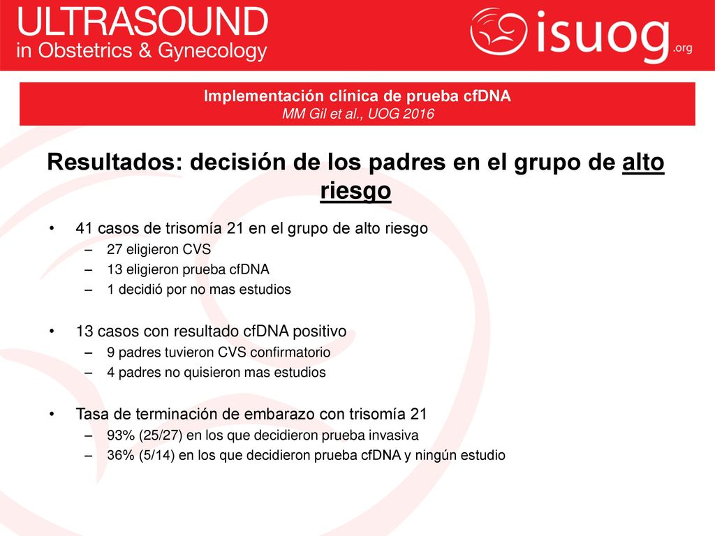 Resultados: decisión de los padres en el grupo de alto riesgo