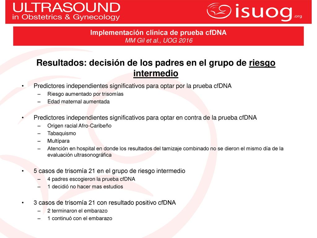Resultados: decisión de los padres en el grupo de riesgo intermedio