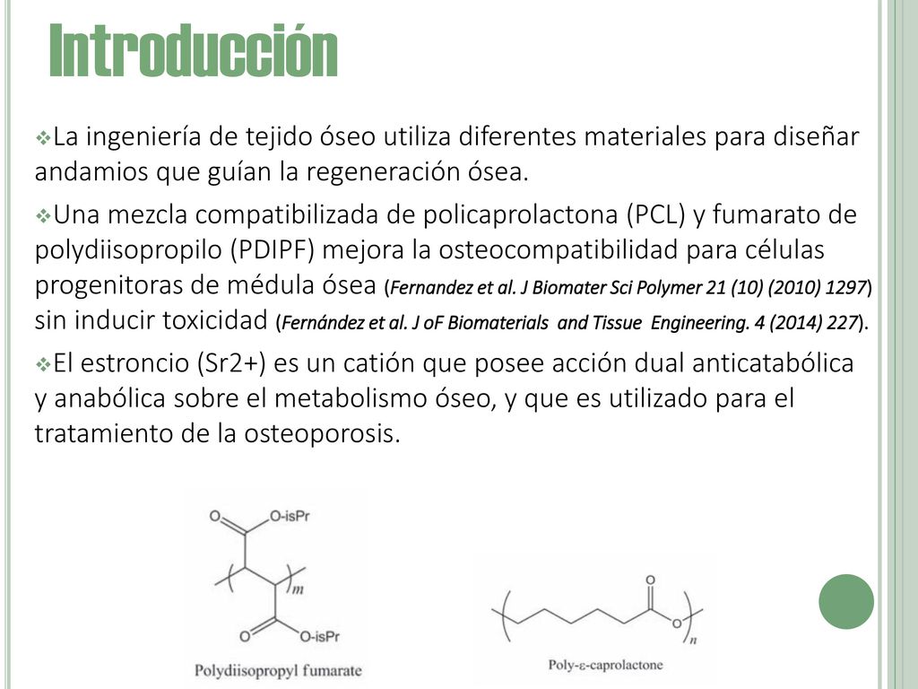 Introducción La ingeniería de tejido óseo utiliza diferentes materiales para diseñar andamios que guían la regeneración ósea.