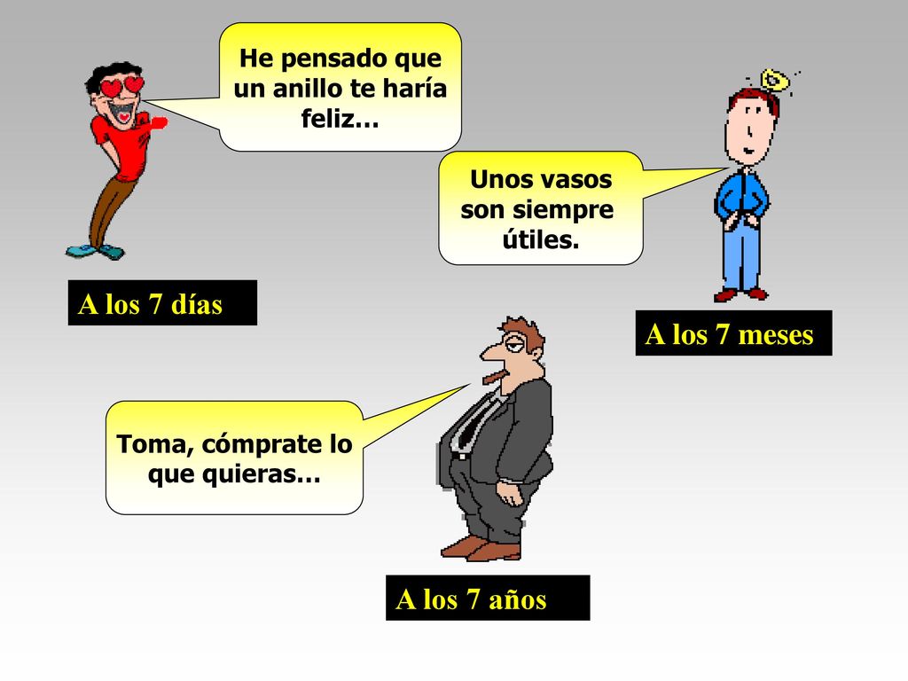 A los 7 días A los 7 meses A los 7 años He pensado que
