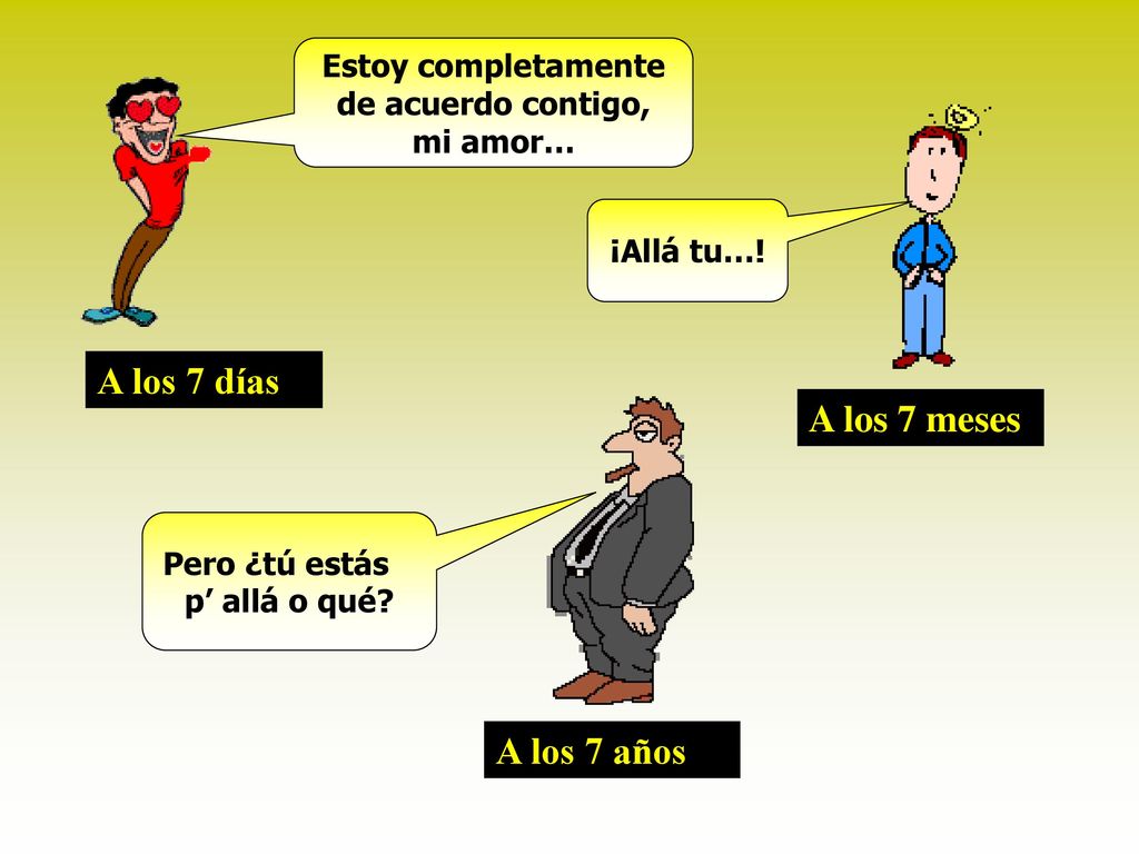 A los 7 días A los 7 meses A los 7 años Estoy completamente