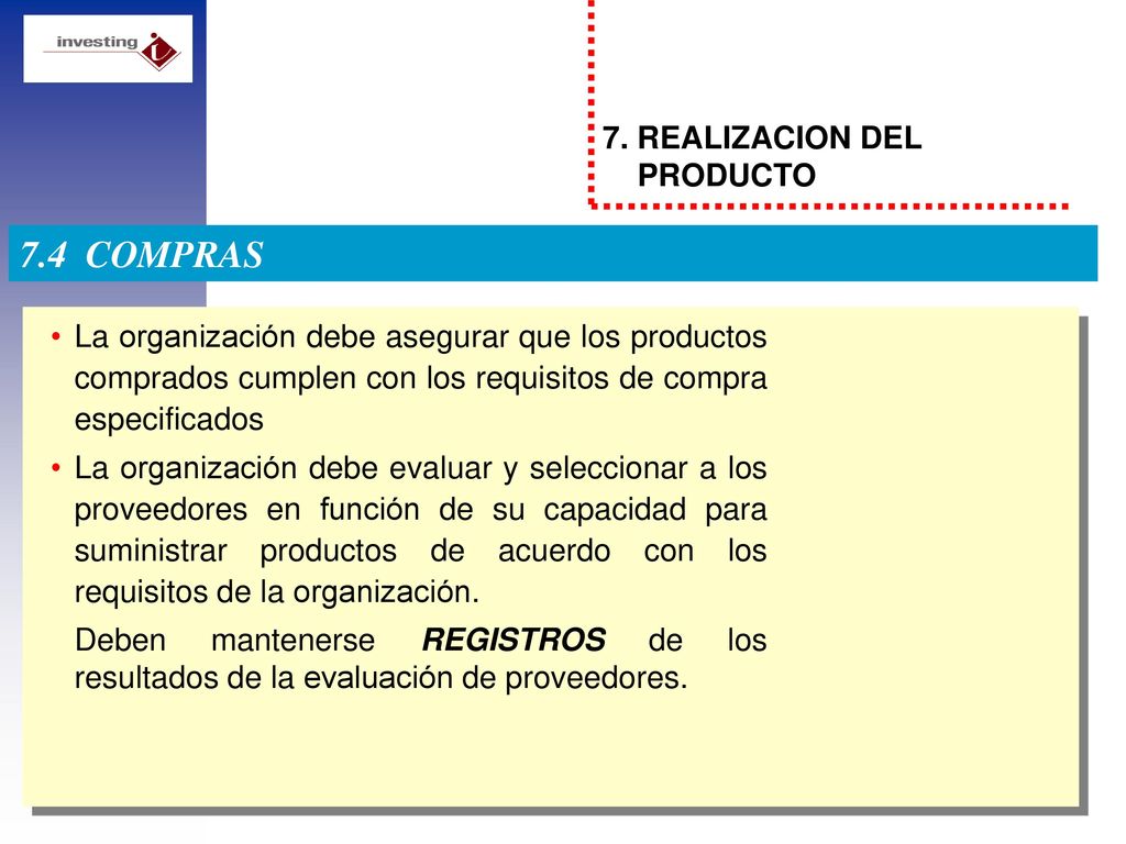 7.4 COMPRAS 7. REALIZACION DEL PRODUCTO