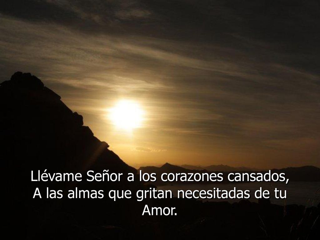 Llévame Señor a los corazones cansados,