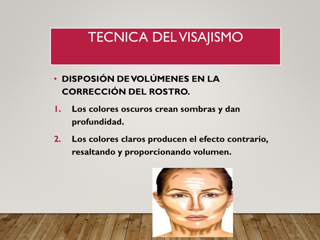 TECNICA DEL VISAJISMO DISPOSIÓN DE VOLÚMENES EN LA CORRECCIÓN DEL ROSTRO. Los colores oscuros crean sombras y dan profundidad.