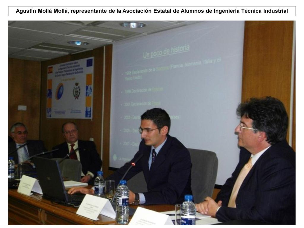Agustín Mollá Mollá, representante de la Asociación Estatal de Alumnos de Ingeniería Técnica Industrial