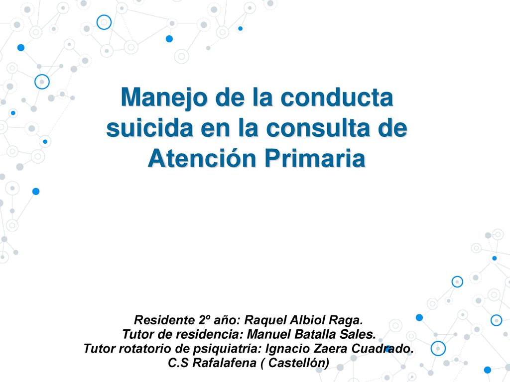 Manejo de la conducta suicida en la consulta de Atención Primaria