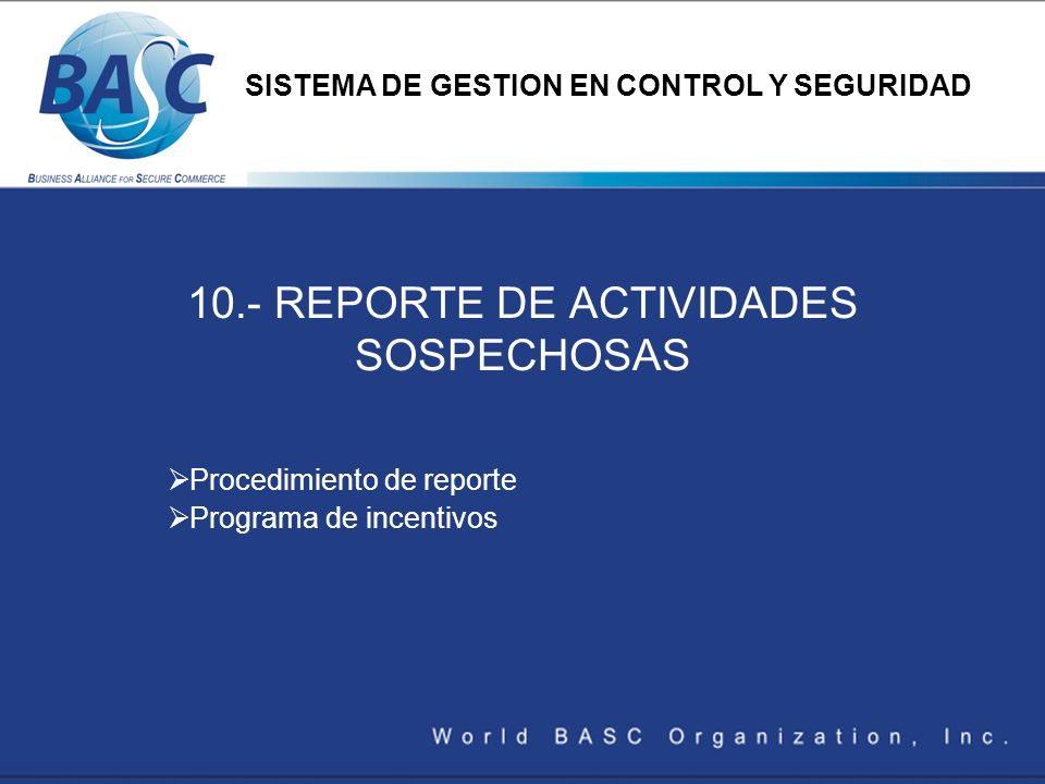 10.- REPORTE DE ACTIVIDADES SOSPECHOSAS