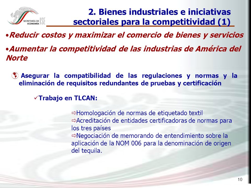 2. Bienes industriales e iniciativas sectoriales para la competitividad (1)