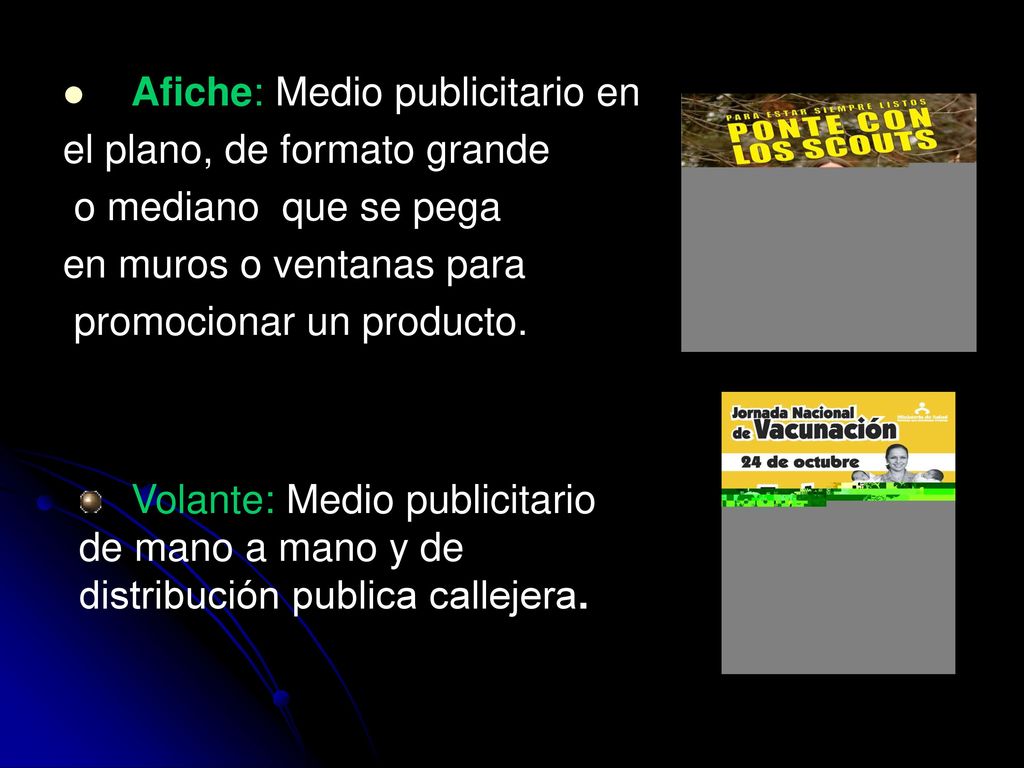 Afiche: Medio publicitario en el plano, de formato grande