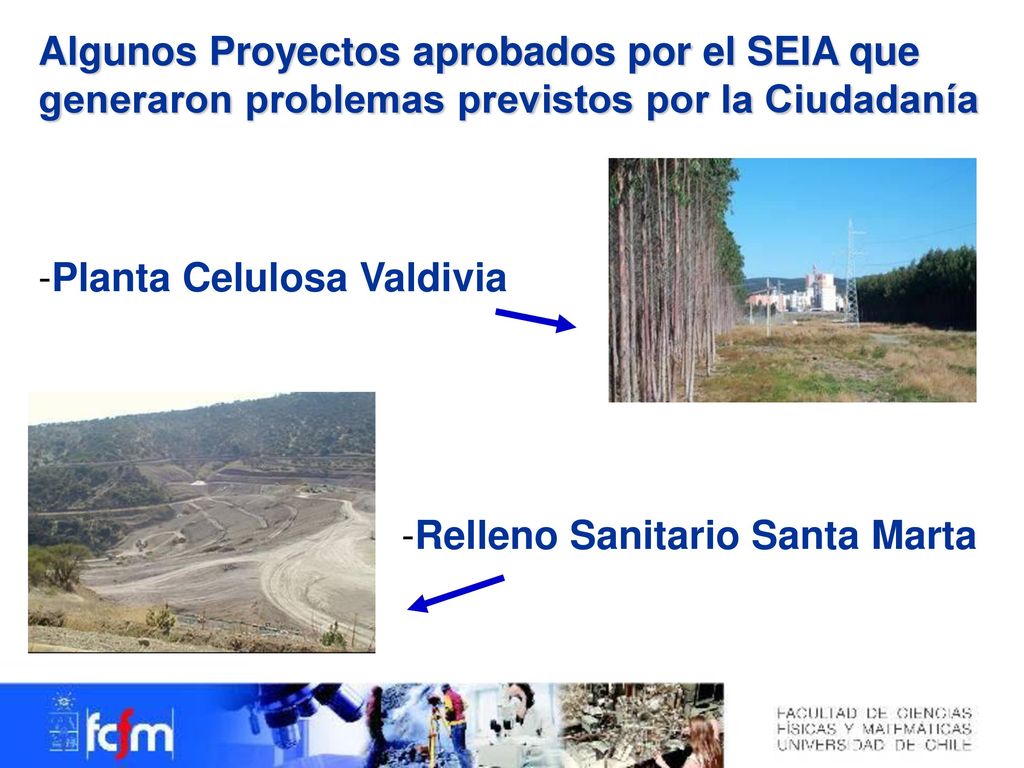 Algunos Proyectos aprobados por el SEIA que generaron problemas previstos por la Ciudadanía