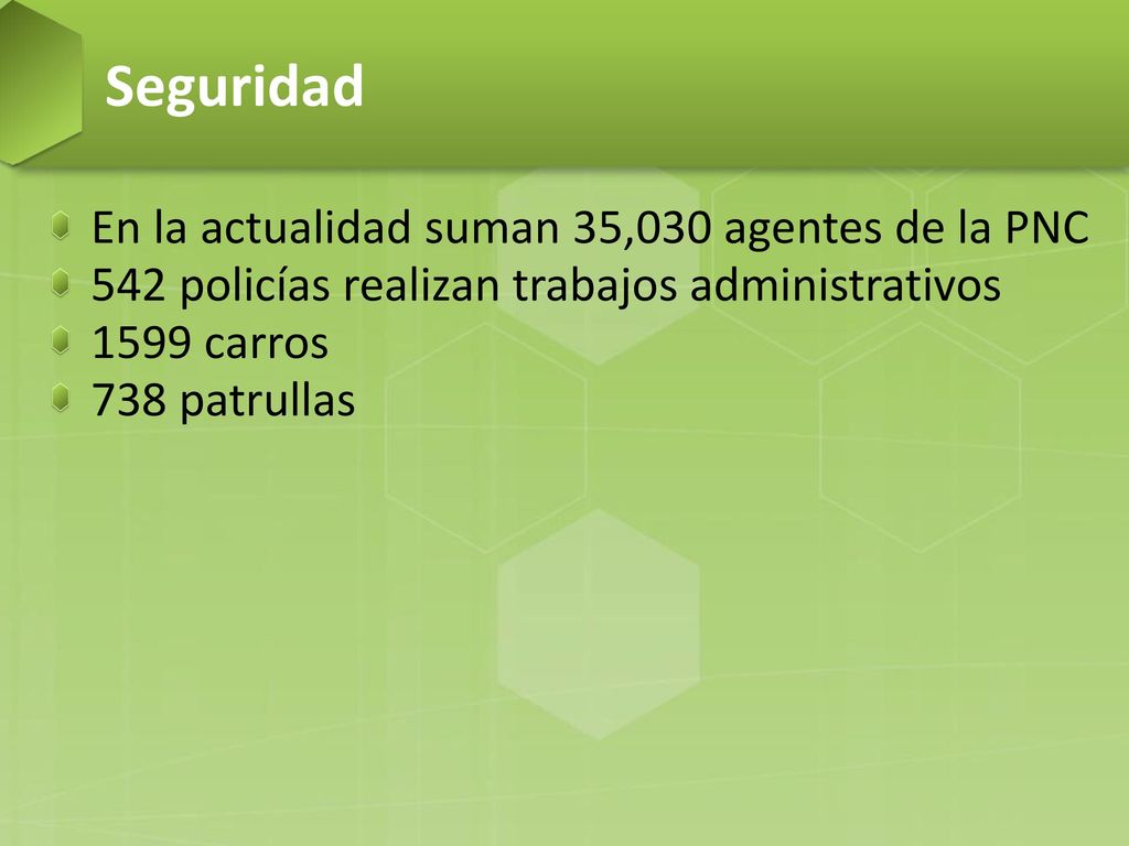 Seguridad En la actualidad suman 35,030 agentes de la PNC
