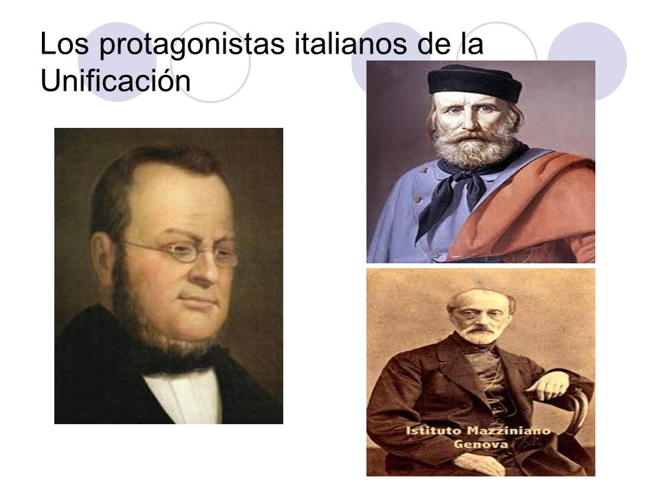 Los protagonistas italianos de la Unificación