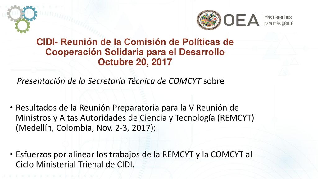 CIDI- Reunión de la Comisión de Políticas de Cooperación Solidaria para el Desarrollo