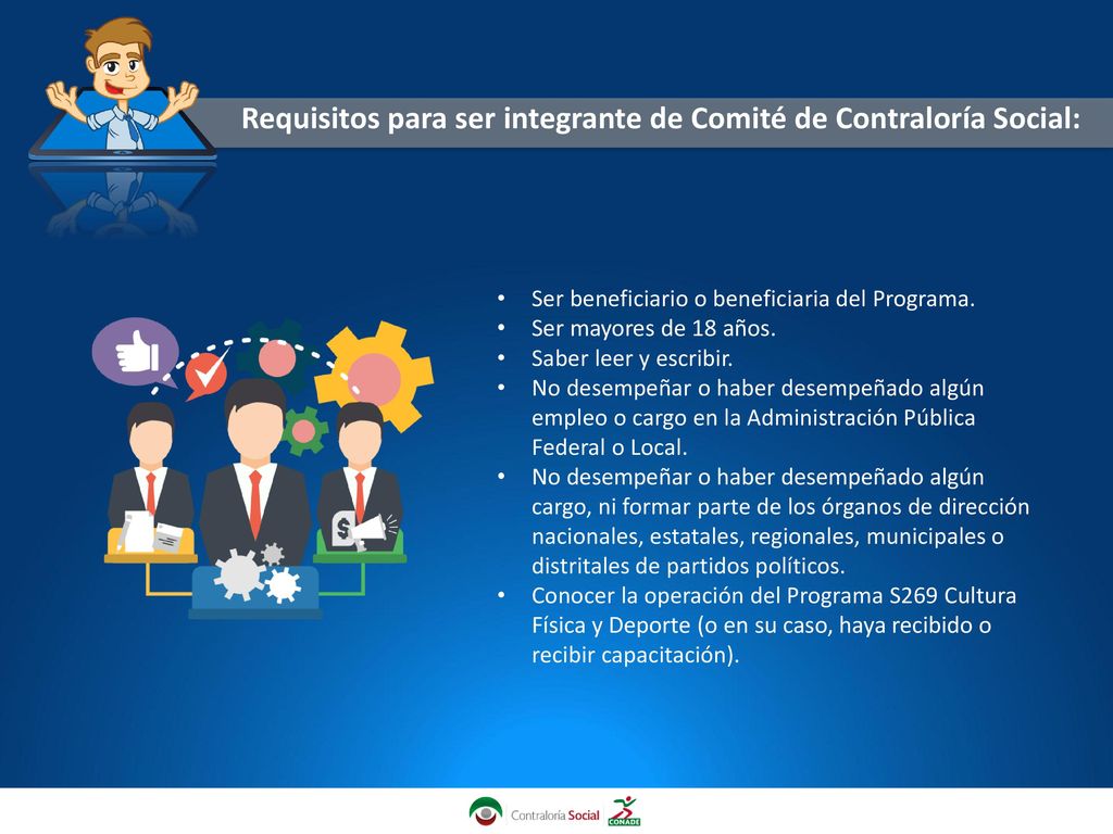 Requisitos para ser integrante de Comité de Contraloría Social: