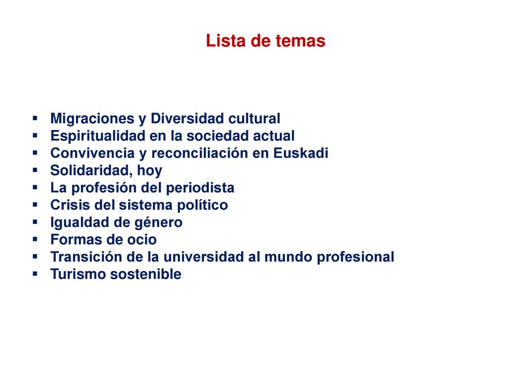Lista de temas Migraciones y Diversidad cultural