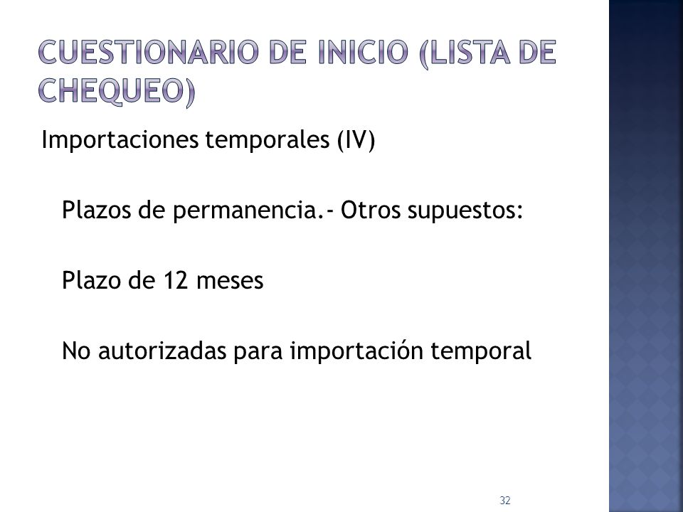 CUESTIONARIO DE INICIO (Lista de Chequeo)