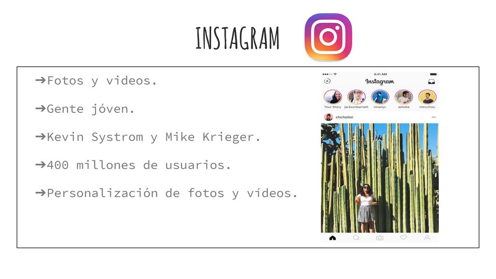 INSTAGRAM Fotos y videos. Gente jóven. Kevin Systrom y Mike Krieger.