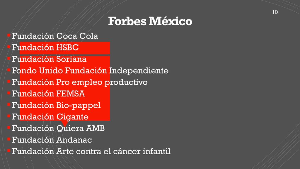 Forbes México Fundación Coca Cola Fundación HSBC Fundación Soriana