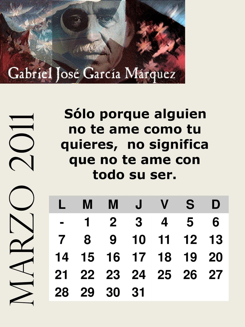 Sólo porque alguien no te ame como tu quieres, no significa que no te ame con todo su ser.