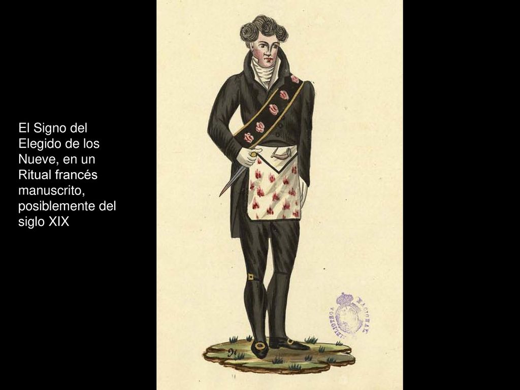 El Signo del Elegido de los Nueve, en un Ritual francés manuscrito, posiblemente del siglo XIX
