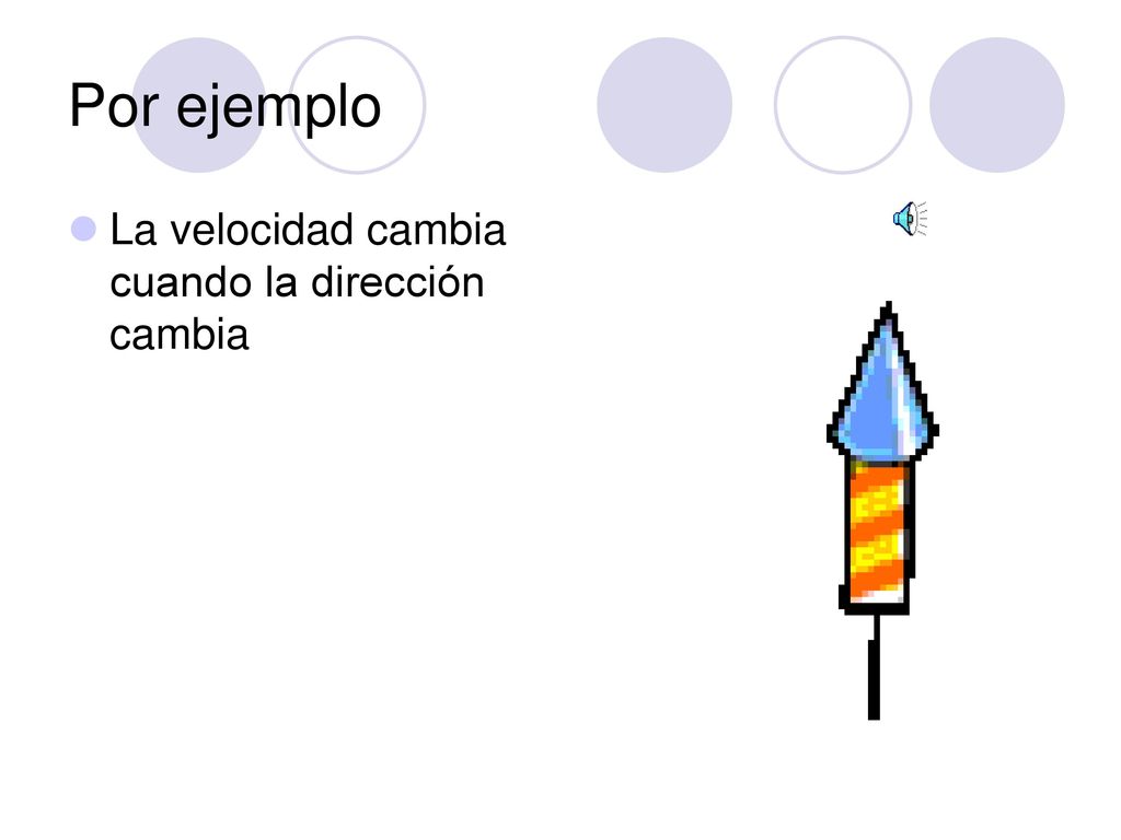 Por ejemplo La velocidad cambia cuando la dirección cambia