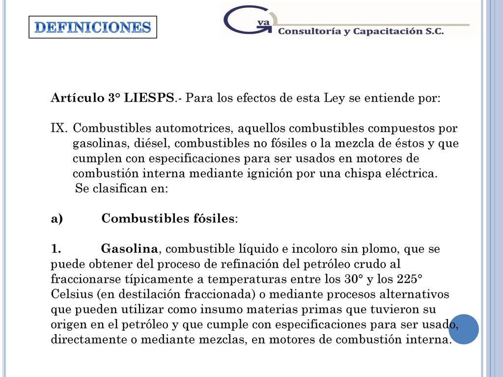 DEFINICIONES Artículo 3° LIESPS.- Para los efectos de esta Ley se entiende por: