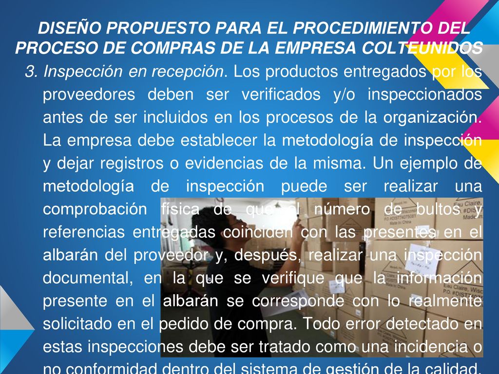 DISEÑO PROPUESTO PARA EL PROCEDIMIENTO DEL PROCESO DE COMPRAS DE LA EMPRESA COLTEUNIDOS