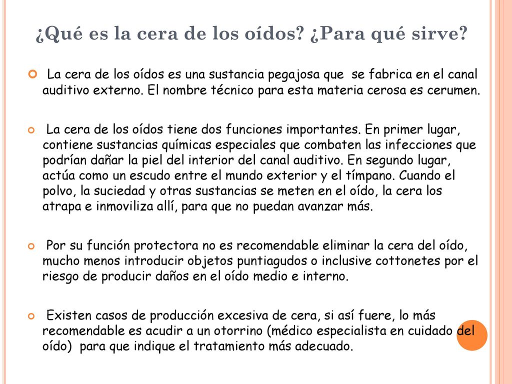 ¿Qué es la cera de los oídos ¿Para qué sirve
