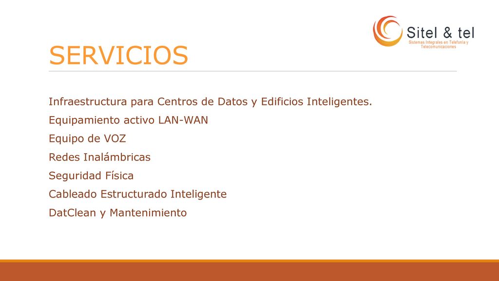 SERVICIOS Infraestructura para Centros de Datos y Edificios Inteligentes. Equipamiento activo LAN-WAN.