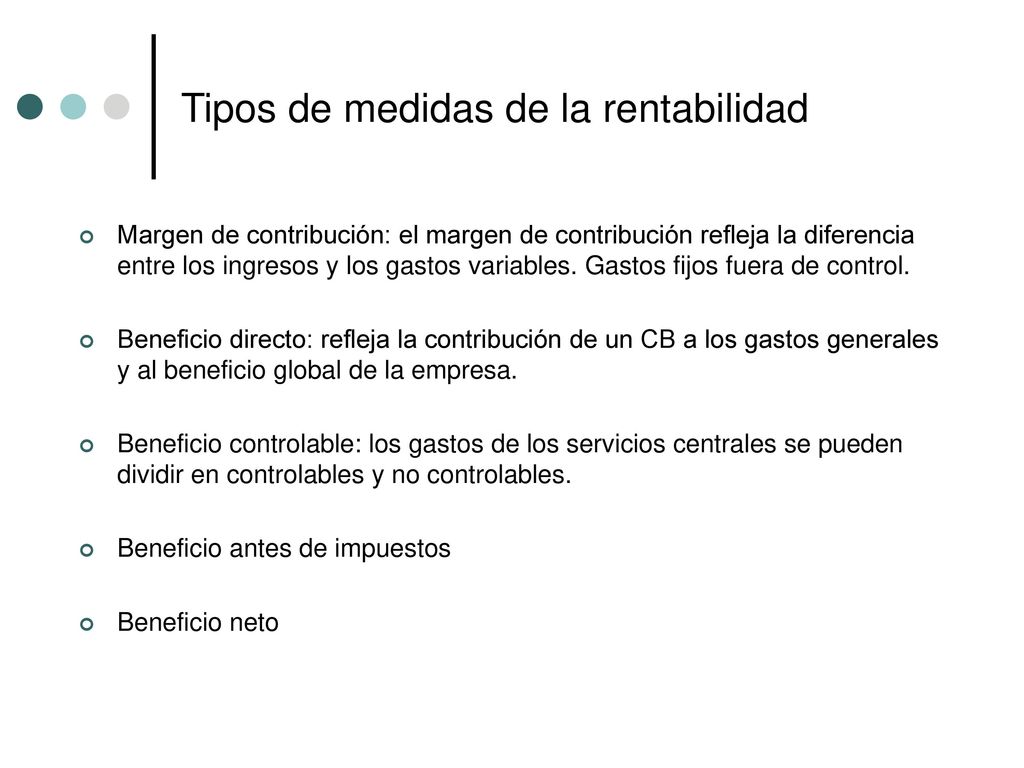 Tipos de medidas de la rentabilidad