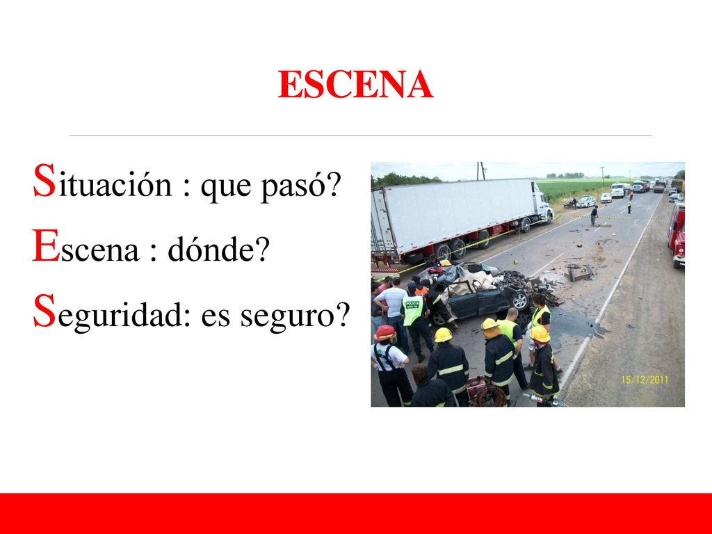 ESCENA Situación : que pasó Escena : dónde Seguridad: es seguro