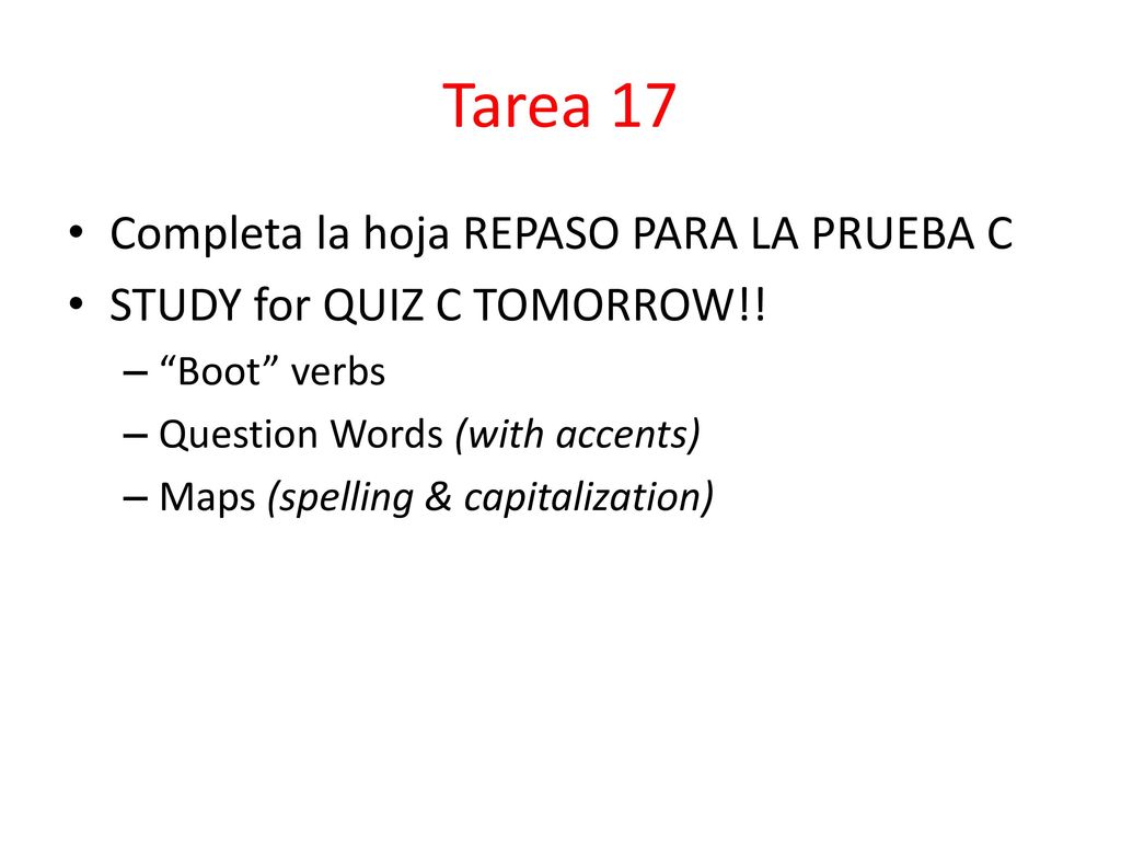 Tarea 17 Completa la hoja REPASO PARA LA PRUEBA C