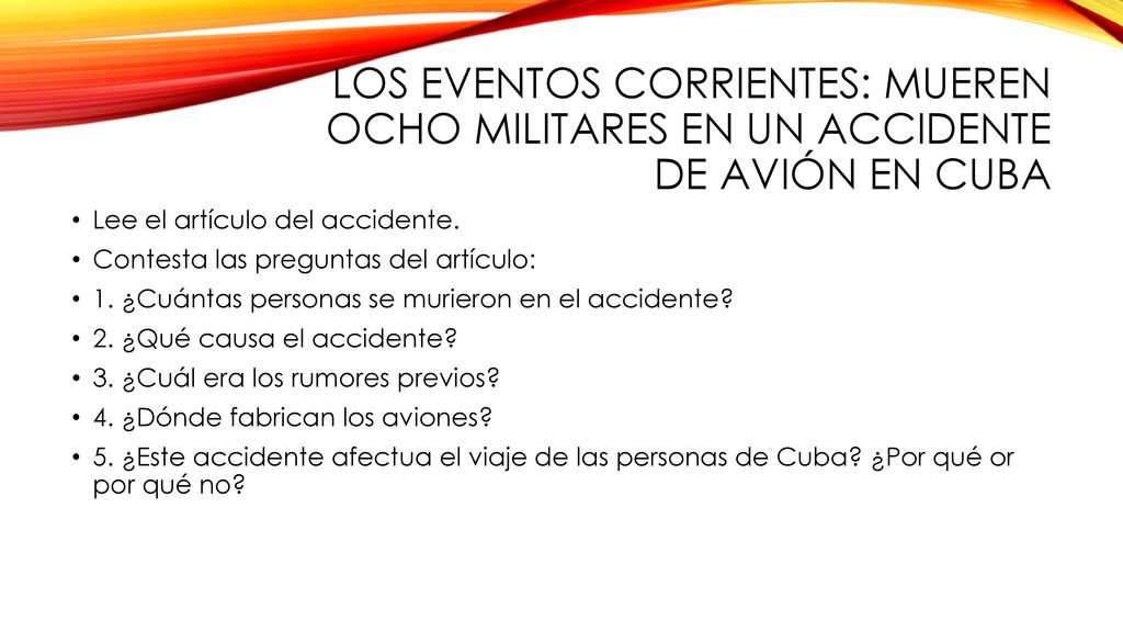 Los eventos Corrientes: Mueren ocho militares en un accidente de avión en cubA