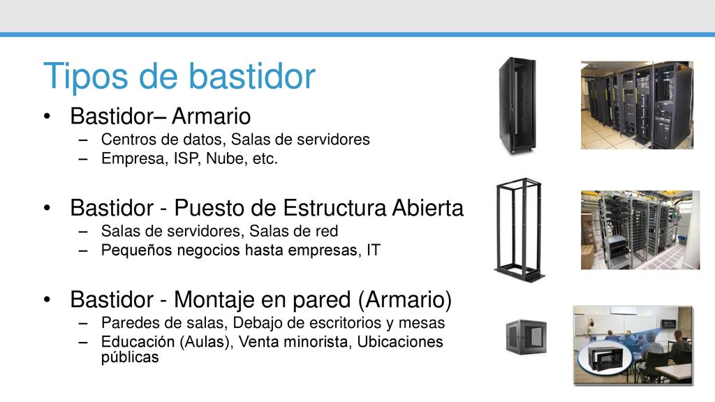 Tipos de bastidor Centros de datos, Salas de servidores