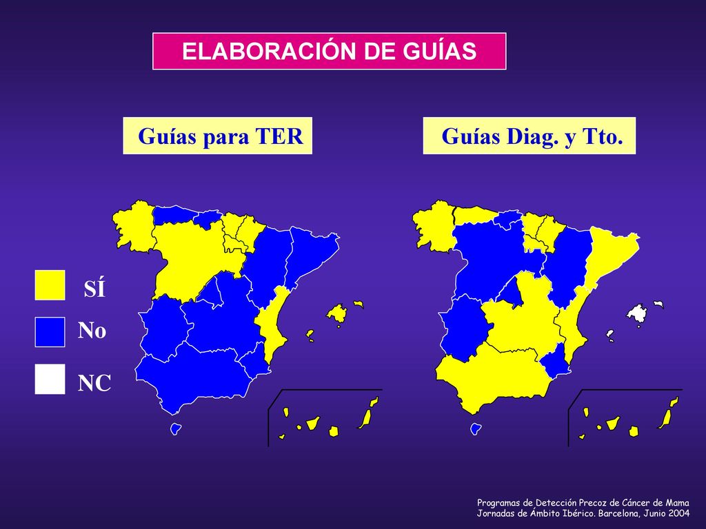 ELABORACIÓN DE GUÍAS Guías para TER Guías Diag. y Tto. SÍ No NC