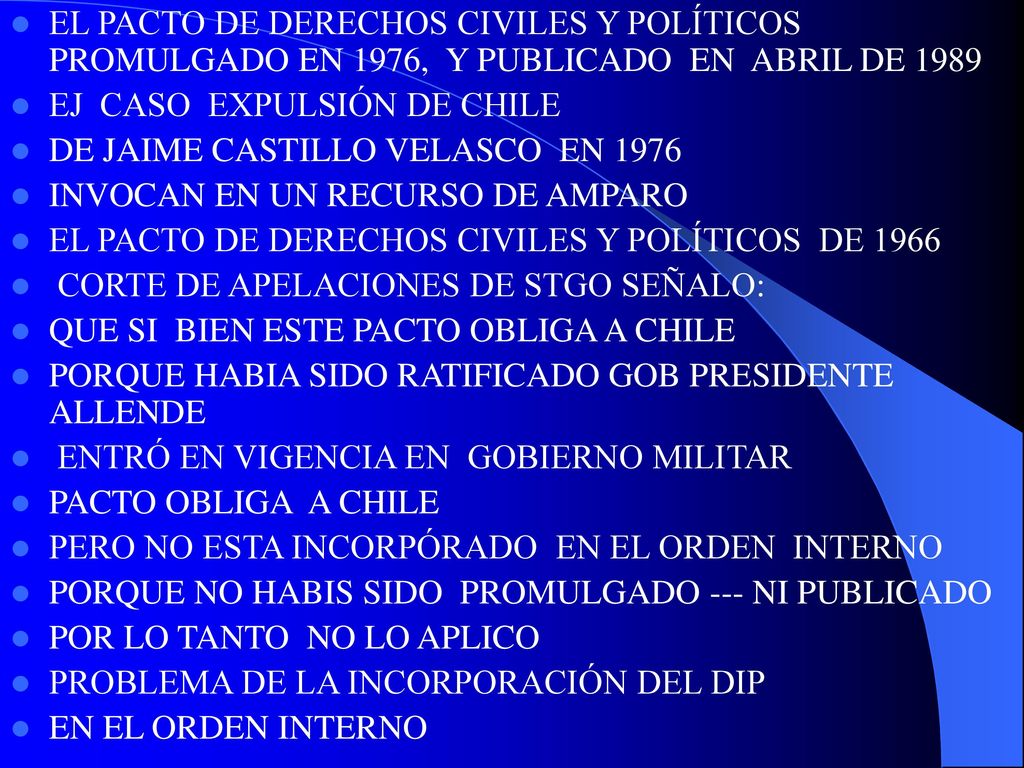EL PACTO DE DERECHOS CIVILES Y POLÍTICOS PROMULGADO EN 1976, Y PUBLICADO EN ABRIL DE 1989