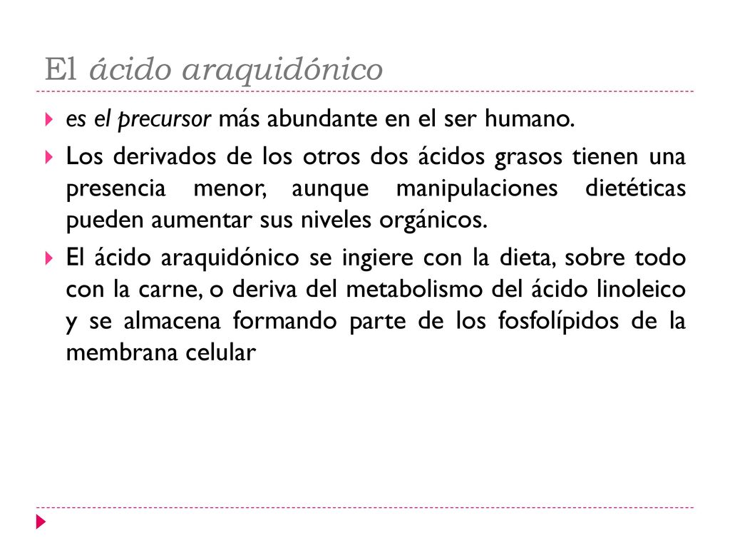 El ácido araquidónico es el precursor más abundante en el ser humano.