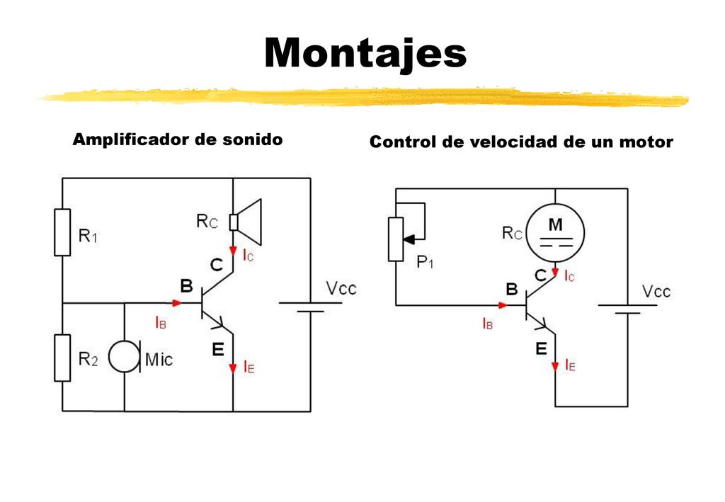 Montajes Amplificador de sonido Control de velocidad de un motor