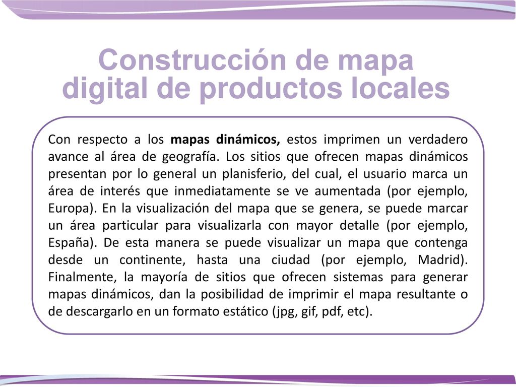 Construcción de mapa digital de productos locales