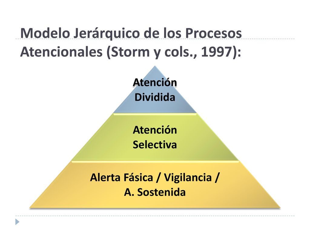 Modelo Jerárquico de los Procesos Atencionales (Storm y cols., 1997):