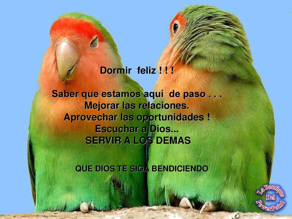 Saber que estamos aquí de paso Mejorar las relaciones.