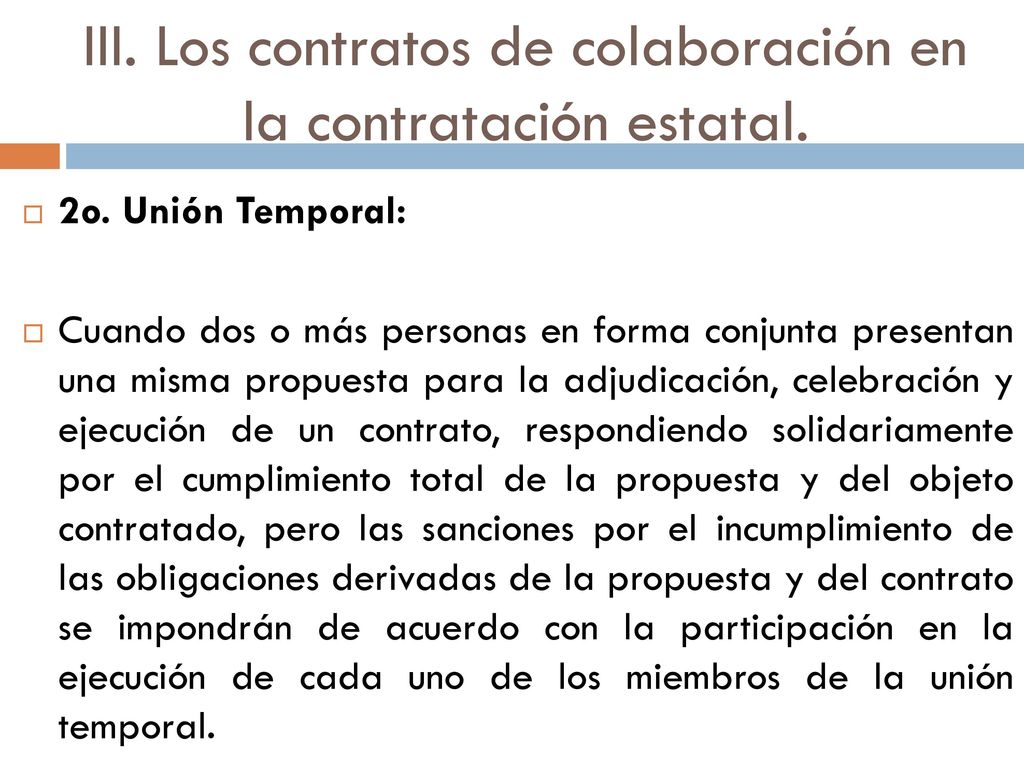 III. Los contratos de colaboración en la contratación estatal.