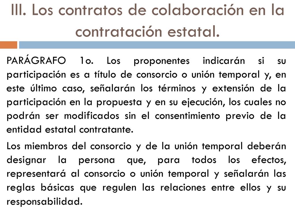 III. Los contratos de colaboración en la contratación estatal.