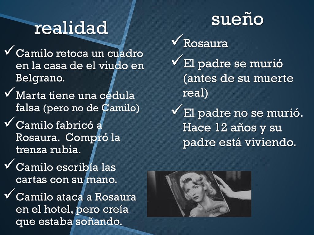 sueño realidad Rosaura El padre se murió (antes de su muerte real)